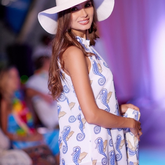 Seahorse Halter Top Summer Chiffon Dress - Picture 6 of 8